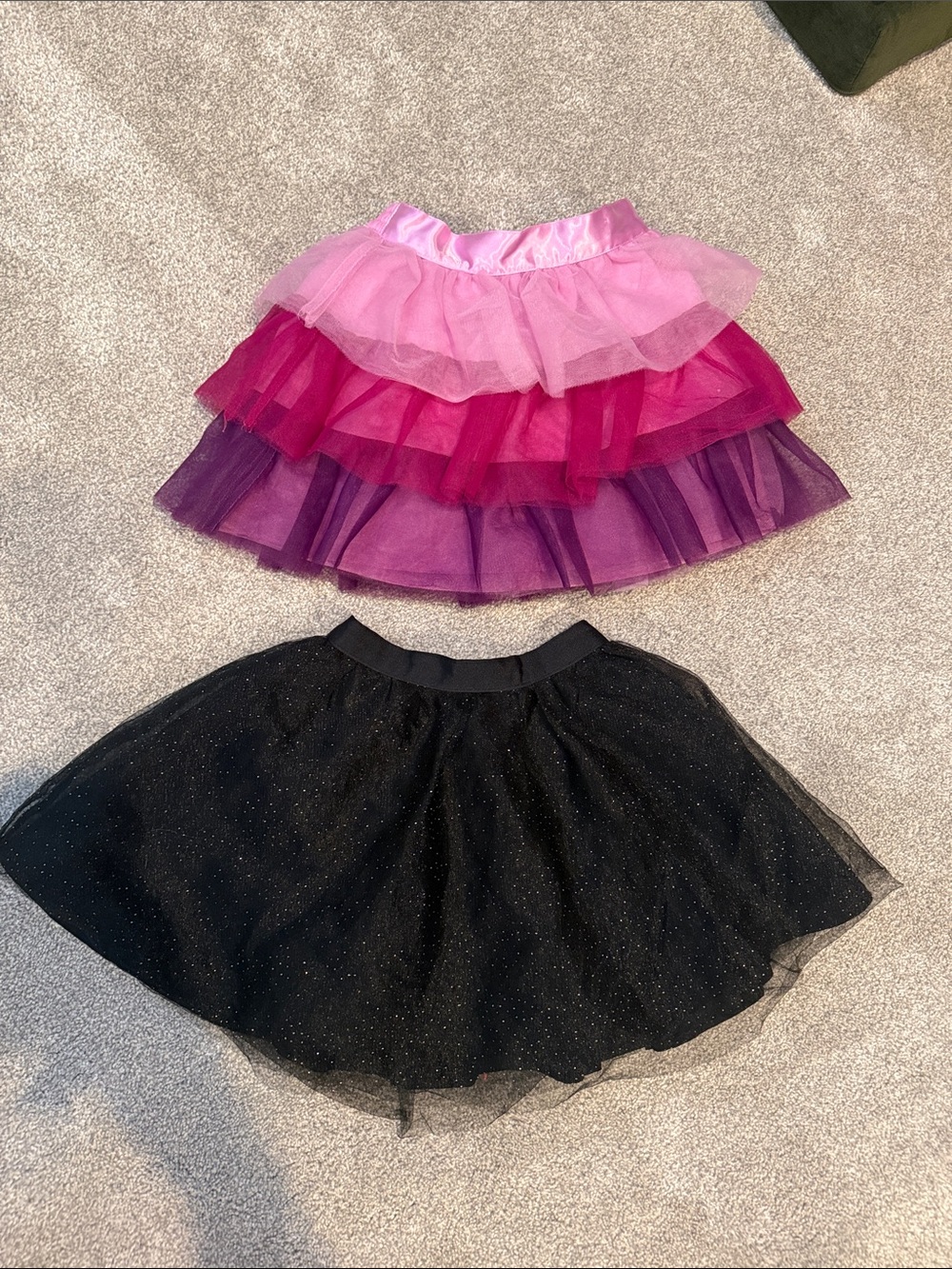 Set of 2 Janie and Jack Layered Tulle Skirt Duo in Pink, Fuchsia, Purple & Black